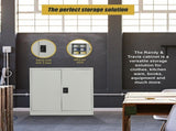 Two-Door Metal Short Cabinet Shelf Storage for Home Office Gym V63-844381