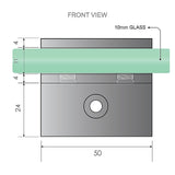 100cm Wall to Wall Frameless Shower Screen with Chrome Brackets and SS Hinges, Round Handle V63-937191