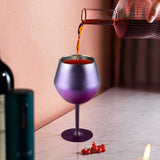 2 Pcs White Detachable Stainless Steel Wine Glass - 14oz Portable Stemmed Goblet for V888-ELOSUNG27233