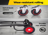 Giantz Foldable Hand Trolley Collapsible Transport Cart 180kg Load Black PT-180-BK