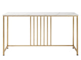 Levede Hallway Table Narrow Console Marble Effect Tabletop Adjustable Foot Pads NI1087-WH-AU