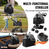 VEVOR Pet Stroller, 4 Wheels Dog Stroller Rotate Brakes, 35lbs Weight Capacity, Puppy Stroller V952-CWTCCGK4QSHD89VDVV0