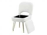 Artiss Storage Ottoman Vanity Stool Foot Stool Folding Back White FS-D-BACK02-WH