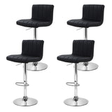 Artiss 4x Bar Stools Gas Lift Leather Black BA-K-1185-BKX4