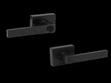 Door Handle Set Lever Privacy Function Square Black V63-837371