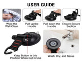 Heavy-Duty Suction Cup Hook with Strap and Carabiner Clip, 6-Pack for Camping, Car, Home, and V1341-ZY-2PB9D6LC-6PCS-BLACK