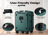 Wanderlite 28" Trunk Luggage Suitcase Travel 5 Wheels Type-C Port TSA Green LUG-ABS-TRUK-28-GN