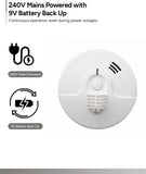 Lifesaver 240V Temperature Heat Alarm with 9V Battery Back Up V1202-V1-LIFLIFHA240