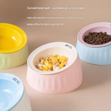 Pet Feeding Set - 15 Degree Tilted Ceramic Pink Bowl and Pink Non-Slip PVC Mat, Detachable Design, V888-ELOSUNG56040