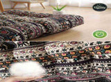 Boho Square Floor Seat Pillows Cushions 22" x 22", Soft Cotton Linen Bohemian Yoga Mandala V1192-AZ-W-14670