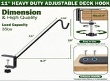 15 in Deck Railing Plant Hanger 2 PCS, Deck Hooks for Railing Heavy Duty Solid Iron Shepherds V1107-118-64355-BLK-15IN