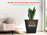 Tall Planter, Set of 2 Tall Square Tapered Planters, 57 cm Large Modern Gardening and Flower Plastic V952-FZXHS22YCBDTHZU9MV0