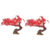Red Faux Tree for Table - Wide Application, Easy to Use, 2Pcs V1366-AZ2-W-13539