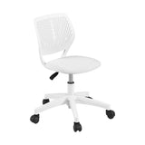 Artiss Ergonomic Office Chair Armless Study Chair Height Adjustable for Girls Boys Teens White OCHAIR-M-1006-WH