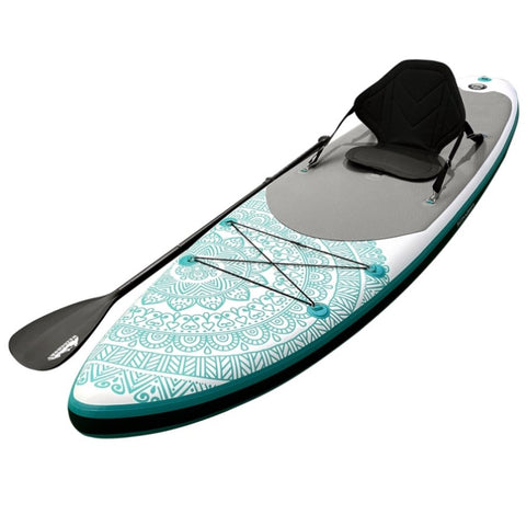 Weisshorn Stand Up Paddle Board 10.6ft Inflatable SUP Surfboard Paddleboard Kayak Surf Green SUP-D-106FT-80-15-GN