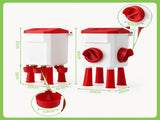 Giantz 8kg Chicken Feeder and 7L Waterer Set Large Capacity Poultry Drinker Kit FIK-FEEDER-PL-7L-RD