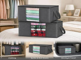 6 Pack 84L Large Bedding Storage Bags Black Zipper, Multi-Pack For Thick Coat & Quilt Sorting V1221-XM-LB1875-GM68