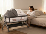 Bopeep Baby Cot Bed Crib Newborn Co-Sleeper Bassinet Safety Adjustable Bedside KD1192-GY-AU