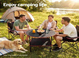 Weisshorn Folding Camping Table with 4 Cup Holders Metal Oxford 73CM Black XFEL-CAMP-4CUP-WD