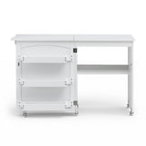 Artiss Folding Sewing Table Sewing Machine Desk Multi-functional Rolling Work Table Craft Station FUR-S-SWT-118-WH