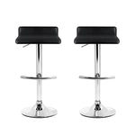 Artiss 2x Bar Stools Adjustable Gas Lift Chairs Black BA-TW-NEWT706-BK-X2