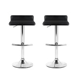 Artiss 2x Bar Stools Adjustable Gas Lift Chairs Black BA-TW-NEWT706-BK-X2