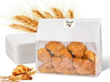 60pcs Bakery Bags with Thank You Stickers,11x8.6x4 inches Sourdough Bread Bags with Tin Tie Tab Lock V1258-DP02-C-713
