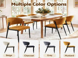 Artiss Dining Chairs Set of 2 Linen Fabric Soft Upholstered Chairs Mustard DINC-KJ-7016-MSX2