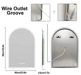 Interior Ave - 90 x 60cm Arched LED Bathroom Mirror V355-IA-BM-ARC-9060