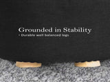 2X Fabric Ottoman Round Wooden Leg Foot Stool - BLACK V274-FT-GQST01-BK2