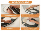 USB-Powered Heated Toilet Seat Cover with Soft Plush and Waterproof PU Leather, Adjustable V1341-ZY-J7PZFY5K-GREY