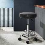 Artiss Salon Stool Round Swivel Chair Black SALON-B-RD-BK