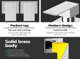 Cefito Shower Twins Tap Wall Bath Taps Brass Hot Cold Basin Bathroom Chrome SHOWER-A2-TAP-SI