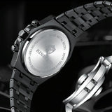 Waterproof Business Quartz Watch In Black Steel-Blue - Multifunctional PRL-5073233060DBT