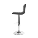 Artiss 2x Bar Stools Padded Leather Gas Lift Grey BA-K-710N-GYX2