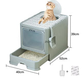 Top-Entry Cat Litter Box with Drawer - Enclosed Design, Easy Clean, Odor Control, Anti-Tracking Lid V888-ELOSUNG10174