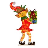 Christabelle 1.2m Christmas Elf Display Indoor Outdoor with LED Lights Decoration MHA500