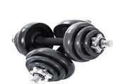 20KG Cast Iron Dumbbell Set Weight Dumbbells Home Gym Training Fitness BarBell Case V610-GYM-DUM-20KG-BLACASIRO