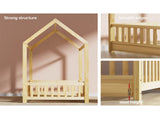 Artiss Bed Frame Wooden Kids House Frame Oak ROCK WBED-F-HOUSE-ROCK-S-WD-AB