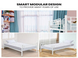 KINGSTON SLUMBER 2in1 Single Metal Bunk Bed Frame, with Modular Design, Matte White V219-BEDSBBKS1MWA