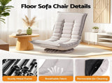 Artiss Swivel Floor Chair 5 Adjustable Foldable Lounge Seat Floor Sofa Chair Grey FLOOR-SBL-0609A-BG