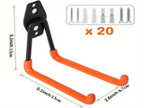 20-Pack Heavy Duty Garage Storage Hooks Anti-Slip Steel Hangers for Tools, Ladder & Bikes V201-W13122590