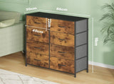 Tallboy Dresser Chest of Drawers in Black - 8 Fabric Drawers, 96x86cm V178-59305