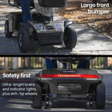 EQUIPMED Mobility Scooter, S-XXL comfortable size for all riders, 30km Max Range, 180kg capacity, V219-HELMBUEQ5GYA