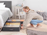CARLA HOME 8 Pack Underbed Storage Bins with 90L Large Capacity Storage Containers for Comforters, LSB-36351