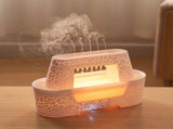 White 300ml Ultrasonic Aroma Diffuser with Cracked Light Design - Cool Mist Humidifier for Home and V888-ELOSUNG18222