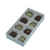 100 Pack of White Card Chocolate Sweet Soap Product Retail Gift Box - 8 bay 3cm Compartments - Clear V382-100CHOC8BAY