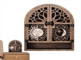 Sun Moon Crystal Display Stand 4 Shelves Natural Wooden Shelf Gothic Witchy Crystal Display Case for V1369-AZ3-W-15396