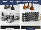 Spice Rack organiser with 28 Spice Jars, Spice Labels, Funnel and Marker for Kitchen Countertop V178-36079
