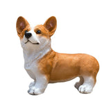 Dog Statue Vivid Cute Style Small Compact Resin Material Corgi Ornament for Gardens Indoor Desks V1294-YM0717-3111220225011